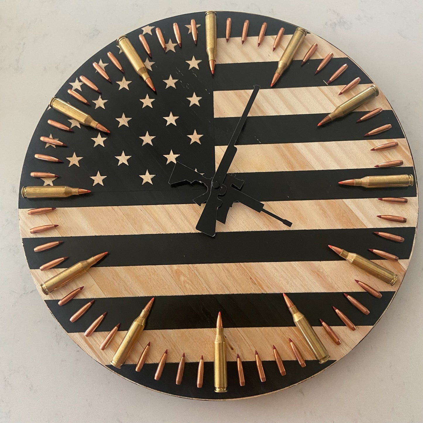 Patriotic Bullet Flag Clock