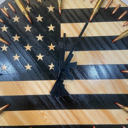 Patriotic Bullet Flag Clock
